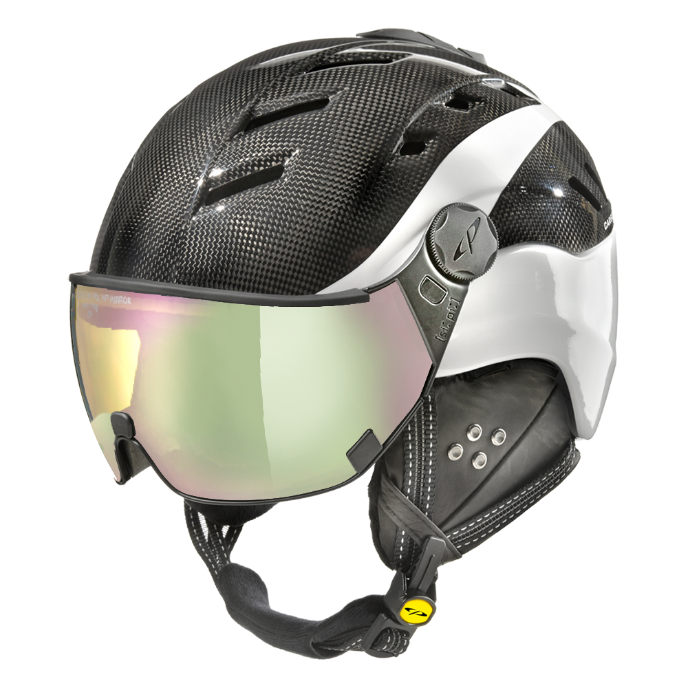 CP Camurai Carbon black-white ski helmet - photochrome & polarised visor -  choose from 3 types !